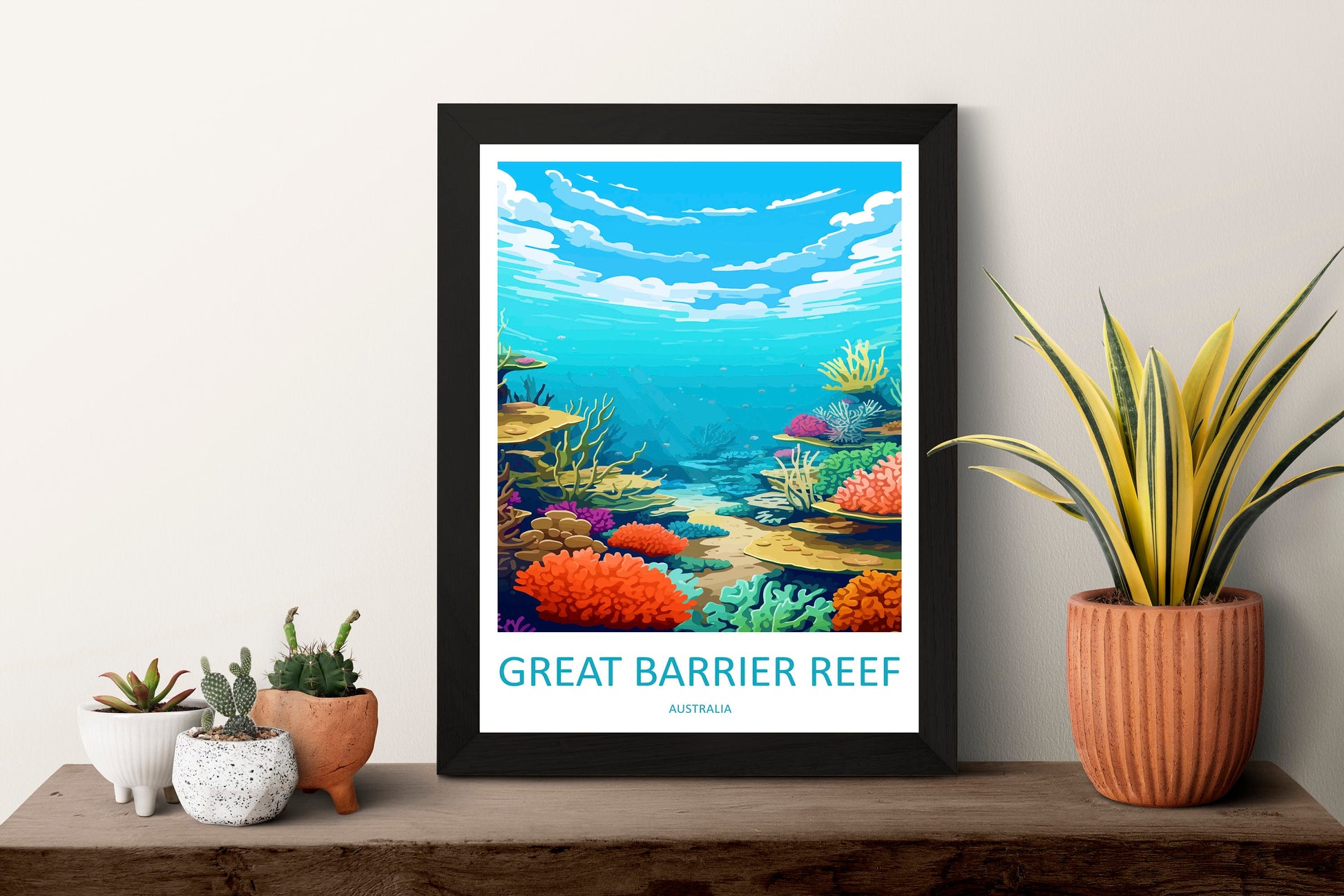 Great Barrier Reef Travel Print Wall Art Great Barrier Reef Wall Hanging Home Décor Great Barrier Reef Gift Art Lovers Wall Art Australia
