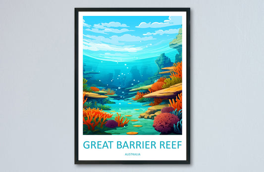 Great Barrier Reef Travel Print Wall Art Great Barrier Reef Wall Hanging Home Décor Great Barrier Reef Gift Art Lovers Wall Art Australia