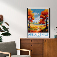Adelaide Hills Travel Print Wall Art Adelaide Hills Wall Hanging Home Décor Adelaide Hills Gift Art Lovers Australia Art Lover Gift
