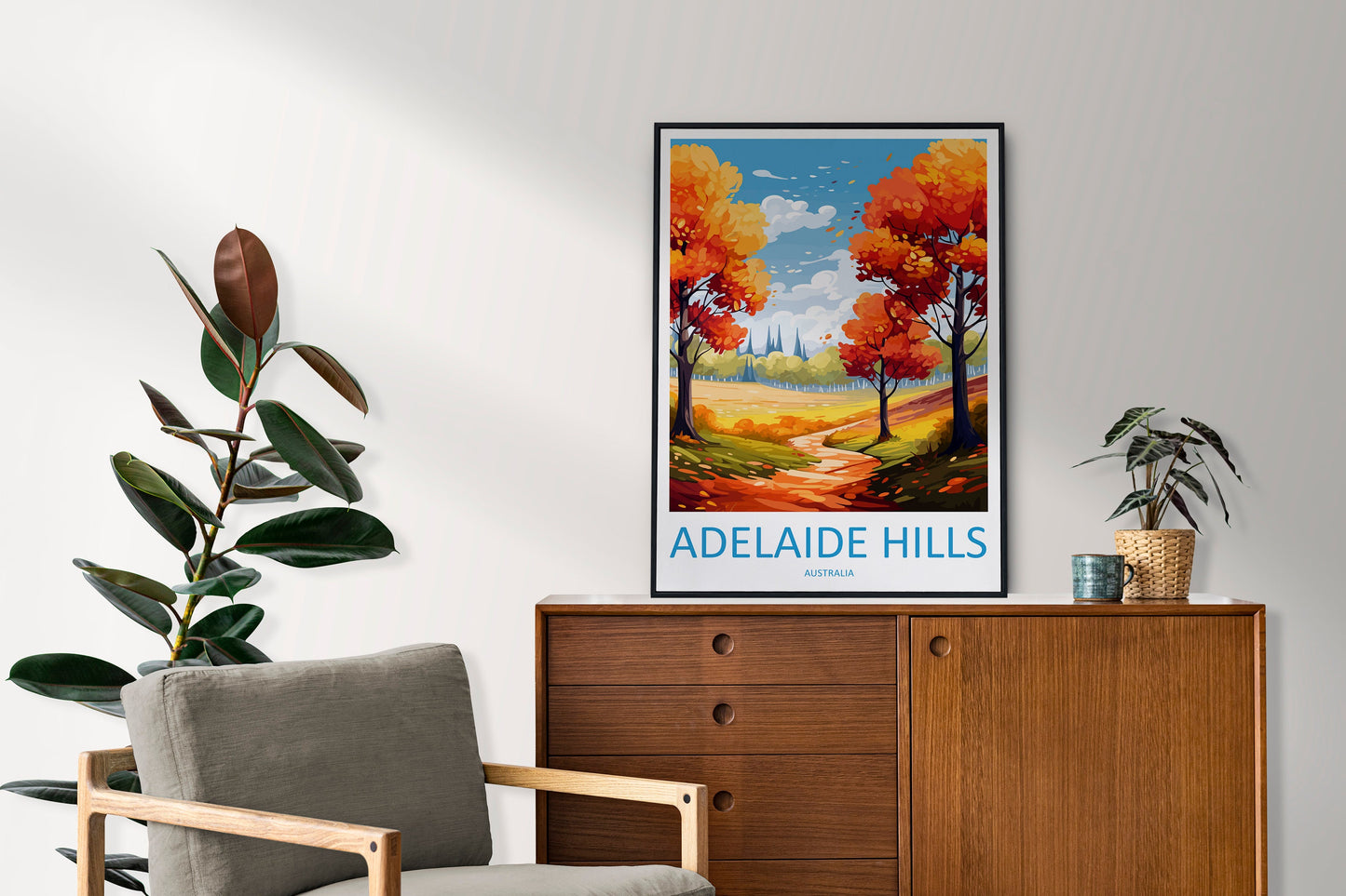 Adelaide Hills Travel Print Wall Art Adelaide Hills Wall Hanging Home Décor Adelaide Hills Gift Art Lovers Australia Art Lover Gift
