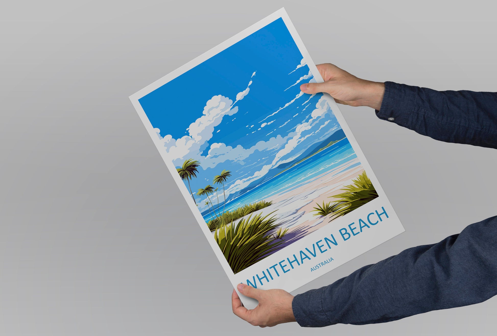 Whitehaven Beach Travel Print Wall Art Whitehaven Beach Wall Hanging Home Décor Whitehaven Beach Gift Art Lovers Australia Art Lover Gift