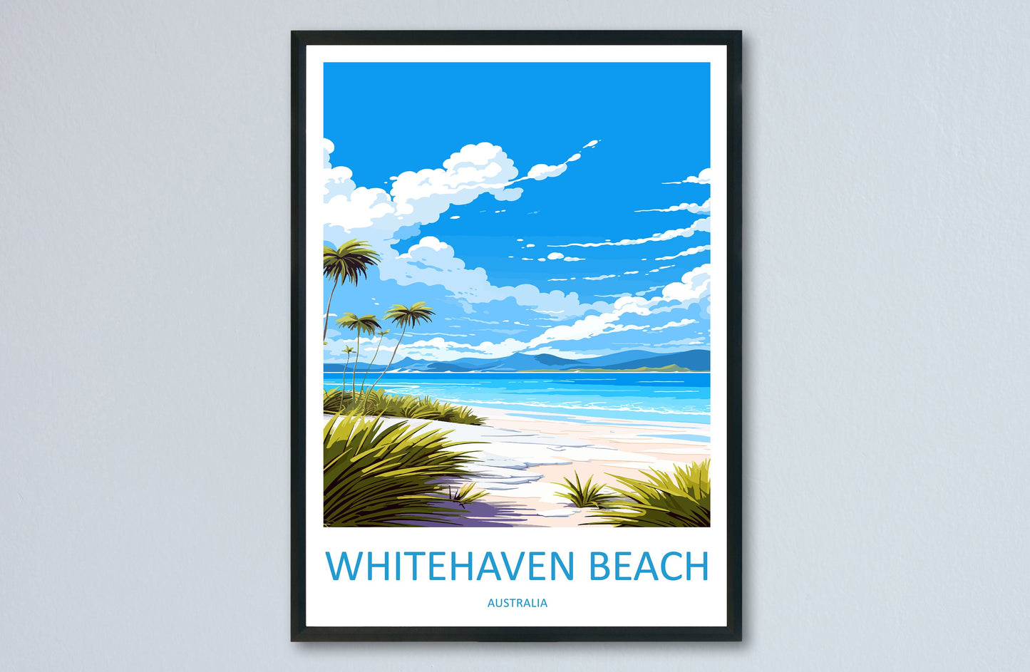 Whitehaven Beach Travel Print Wall Art Whitehaven Beach Wall Hanging Home Décor Whitehaven Beach Gift Art Lovers Australia Art Lover Gift