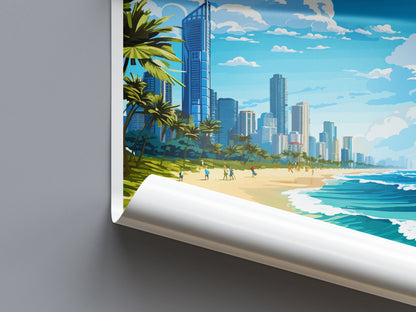 Surfers Paradise Beach Travel Print Wall Art Surfers Paradise Wall Hanging Home Décor Surfers Paradise Gift Art Lovers Australia Art Lover