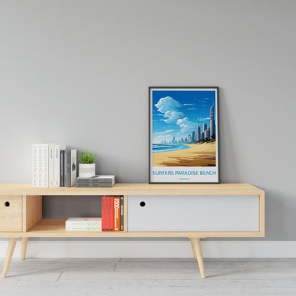 Surfers Paradise Beach Travel Print Wall Art Surfers Paradise Wall Hanging Home Décor Surfers Paradise Gift Art Lovers Australia Art Lover