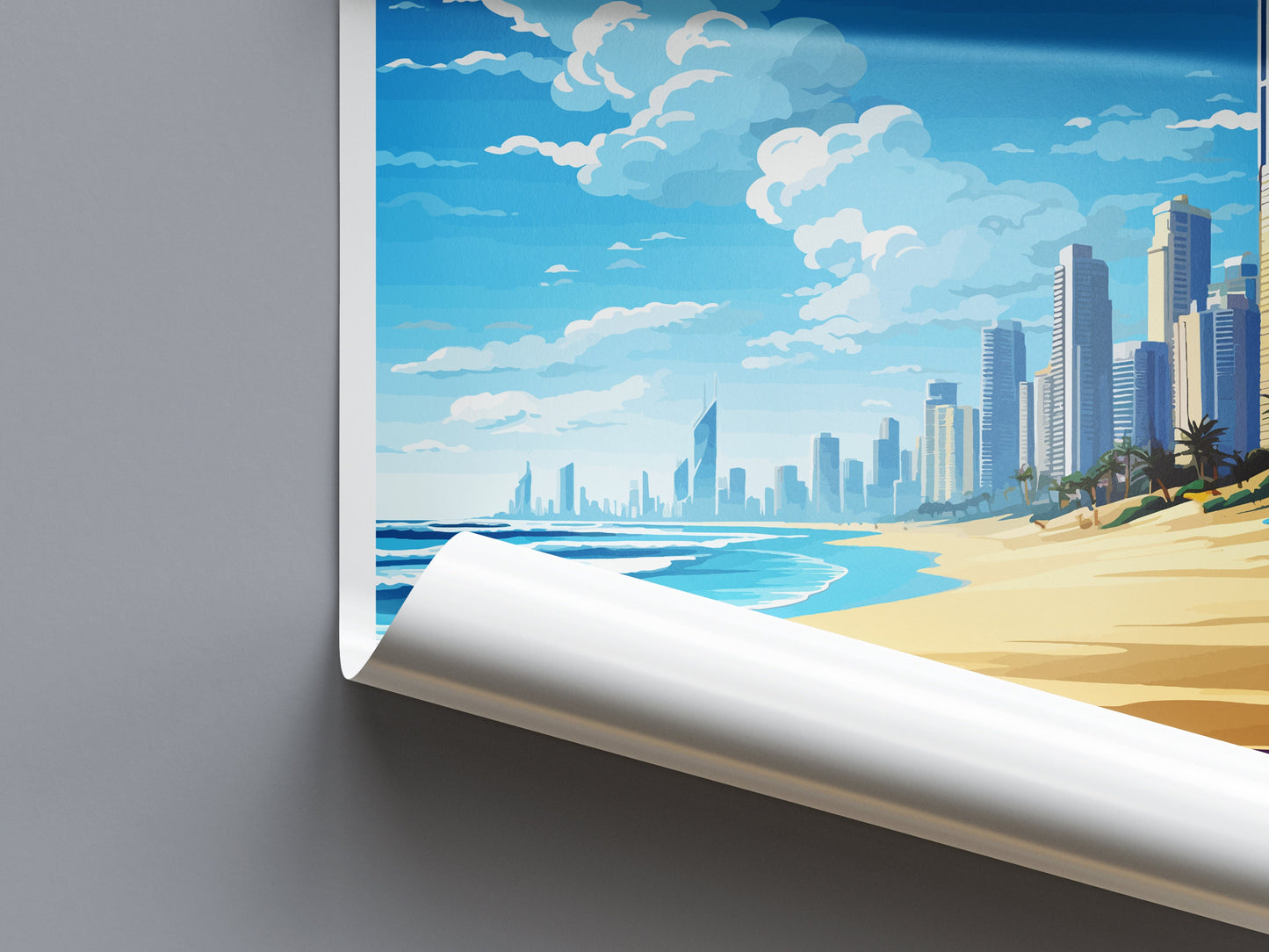 Surfers Paradise Beach Travel Print Wall Art Surfers Paradise Wall Hanging Home Décor Surfers Paradise Gift Art Lovers Australia Art Lover