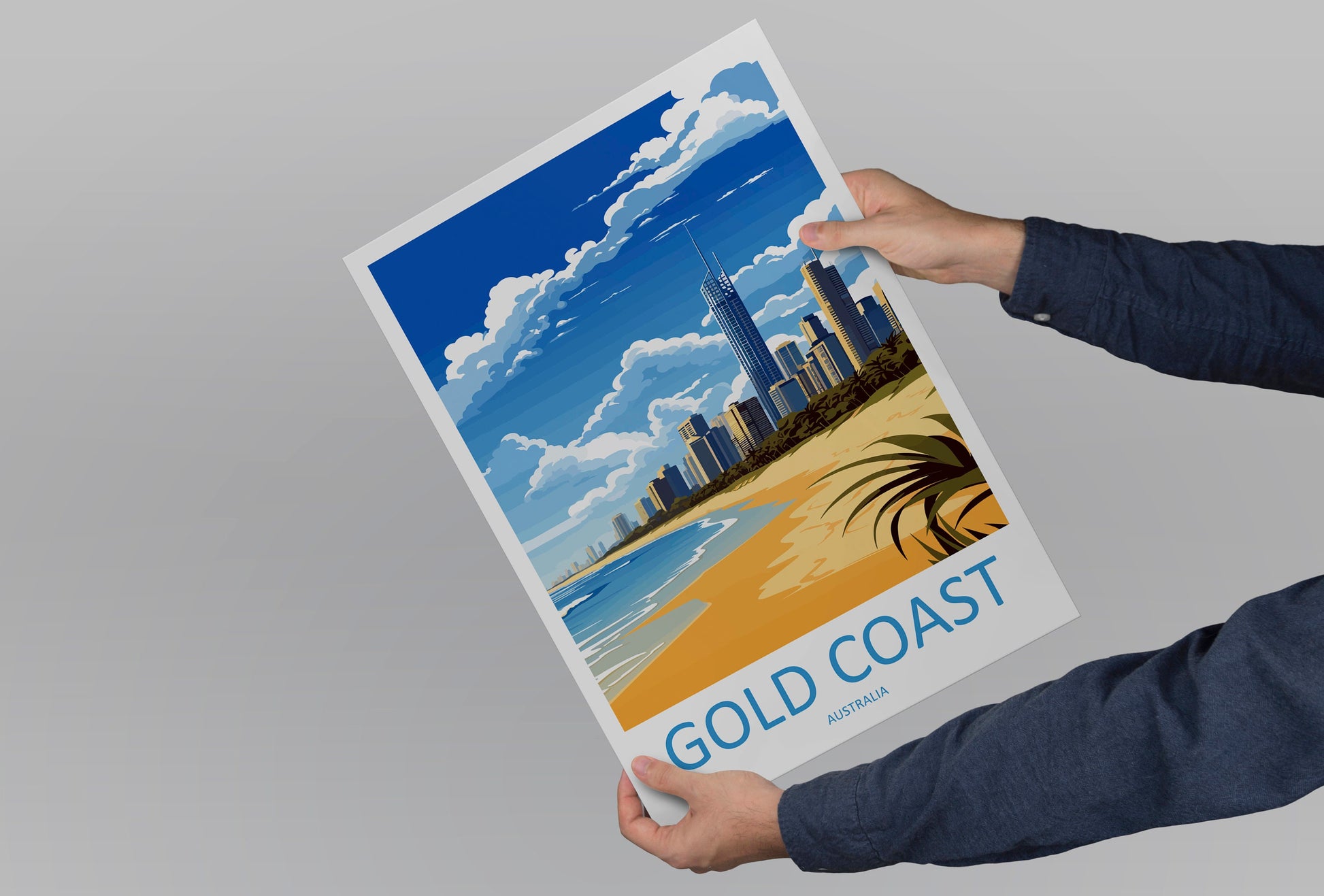 Gold Coast Travel Print Wall Art Gold Coast Wall Hanging Home Décor Gold Coast Gift Art Lovers Wall Art Australia Poster Deco