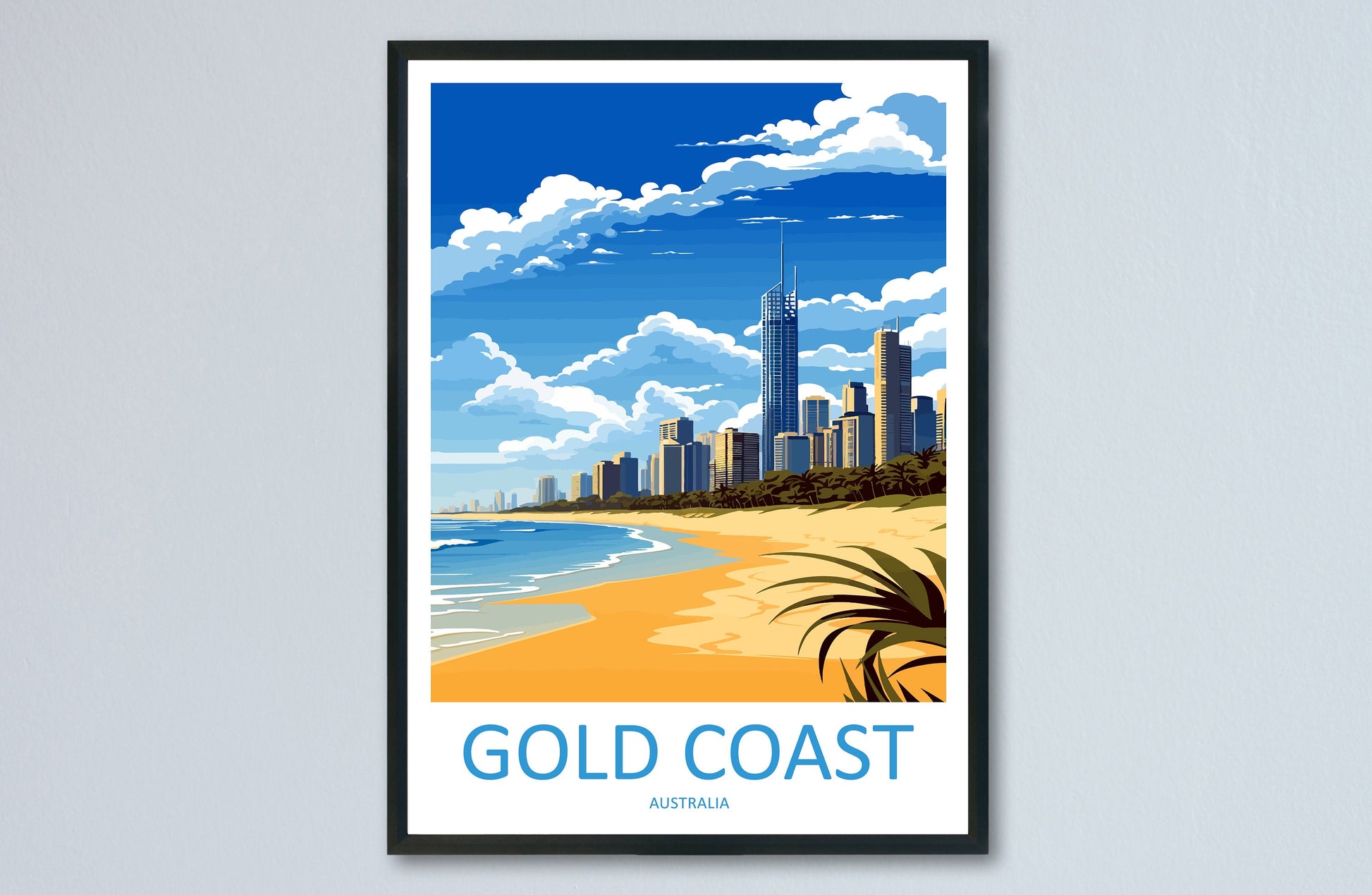 Gold Coast Travel Print Wall Art Gold Coast Wall Hanging Home Décor Gold Coast Gift Art Lovers Wall Art Australia Poster Deco
