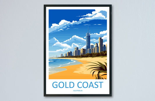 Gold Coast Travel Print Wall Art Gold Coast Wall Hanging Home Décor Gold Coast Gift Art Lovers Wall Art Australia Poster Deco
