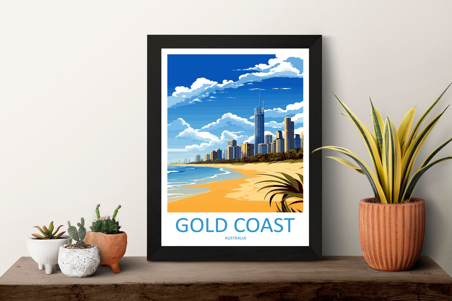 Gold Coast Travel Print Wall Art Gold Coast Wall Hanging Home Décor Gold Coast Gift Art Lovers Wall Art Australia Poster Deco