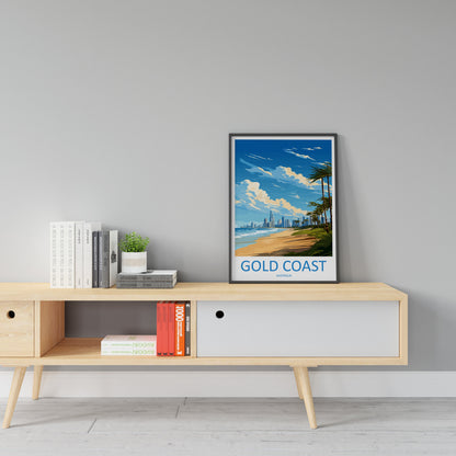 Gold Coast Travel Print Wall Art Gold Coast Wall Hanging Home Décor Gold Coast Gift Art Lovers Wall Art Australia Poster Deco
