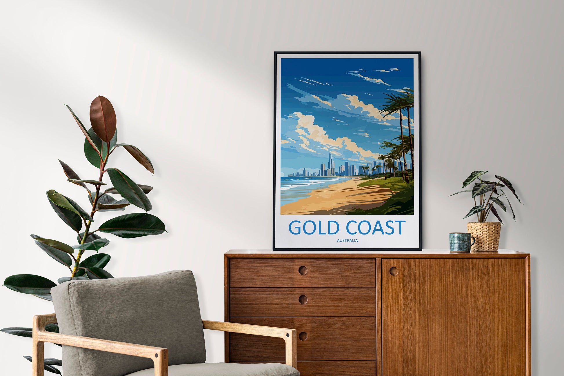 Gold Coast Travel Print Wall Art Gold Coast Wall Hanging Home Décor Gold Coast Gift Art Lovers Wall Art Australia Poster Deco