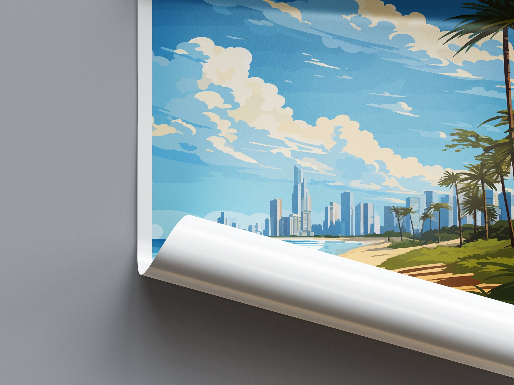 Gold Coast Travel Print Wall Art Gold Coast Wall Hanging Home Décor Gold Coast Gift Art Lovers Wall Art Australia Poster Deco