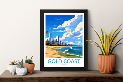 Gold Coast Travel Print Wall Art Gold Coast Wall Hanging Home Décor Gold Coast Gift Art Lovers Wall Art Australia Poster Deco