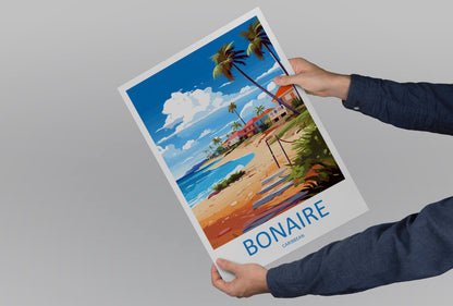 Bonaire Travel Print Wall Art Bonaire Wall Hanging Home Décor Bonaire Gift Art Lovers Wall Art Caribbean Travel Print Poster