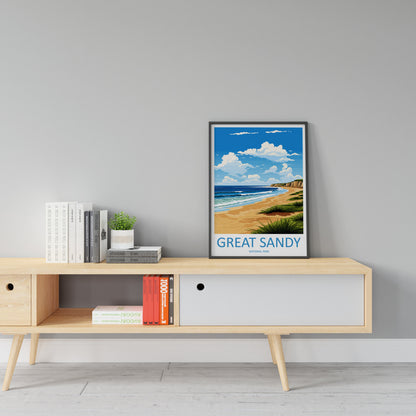 Great Sandy National Park Travel Print Wall Great Sandy National Park Wall Hanging Home Décor Great Sandy Gift Art Lovers Art Australia Art