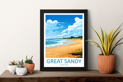 Great Sandy National Park Travel Print Wall Great Sandy National Park Wall Hanging Home Décor Great Sandy Gift Art Lovers Art Australia Art