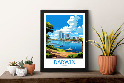 Darwin Travel Print Wall Art Darwin Wall Hanging Home Décor Darwin Gift Art Lovers Wall Art Australia Poster Deco Darwin Gift
