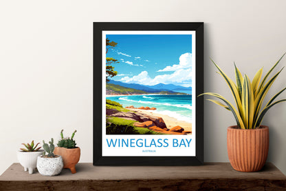 Wineglass Bay Travel Print Wall Art Wineglass Bay Wall Hanging Home Décor Wineglass Bay Gift Art Lovers Wall Art Australia Poster Deco Gift