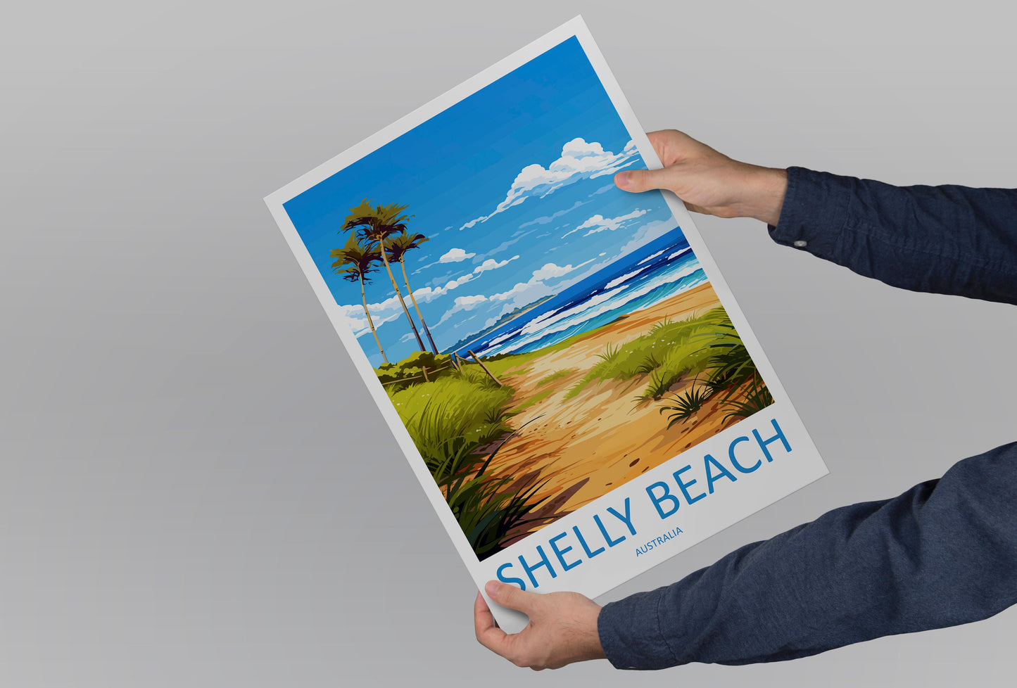 Shelly Beach Travel Print Wall Art Shelly Beach Wall Hanging Home Décor Shelly Beach Gift Art Lovers Wall Art Australia Poster Deco