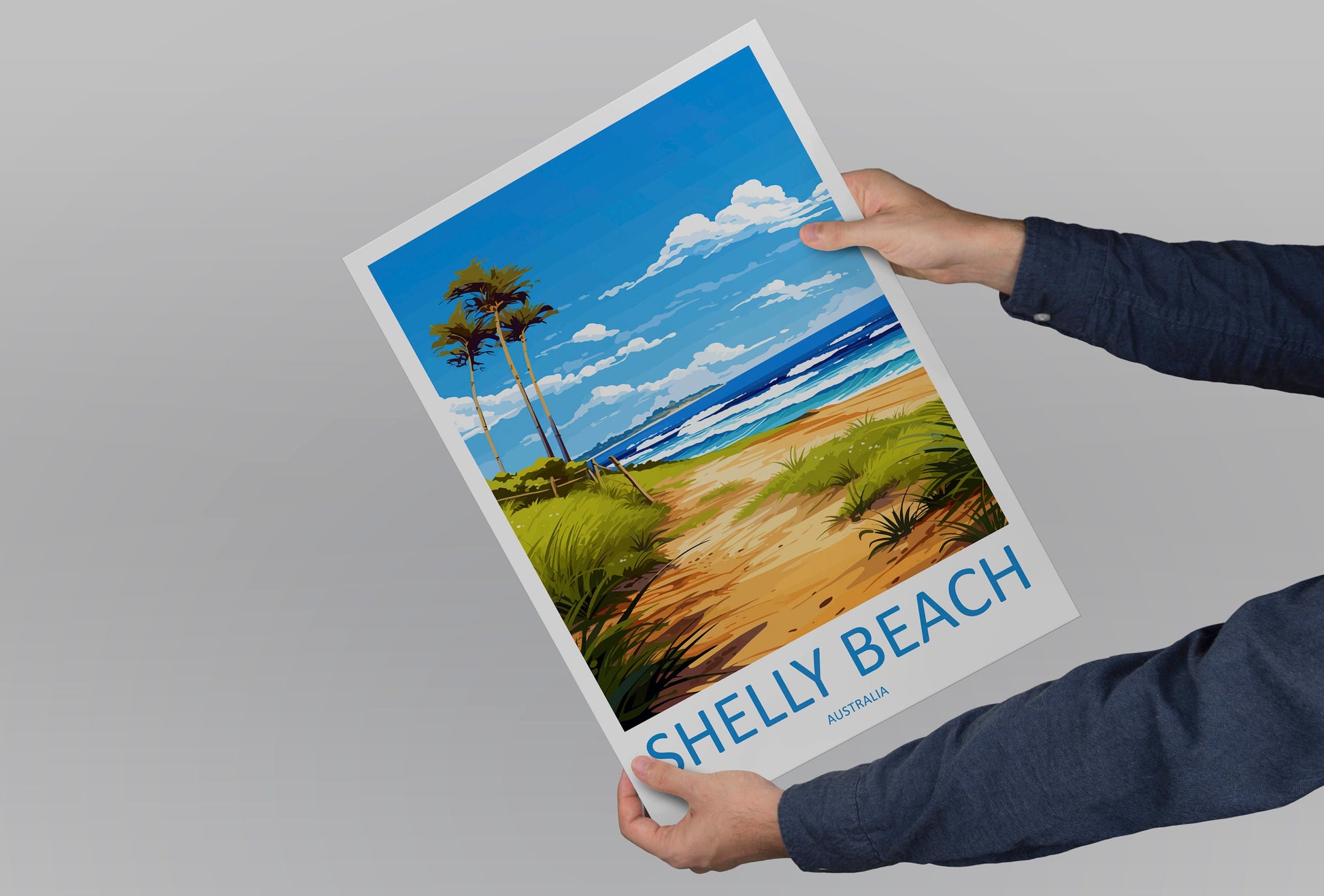 Shelly Beach Travel Print Wall Art Shelly Beach Wall Hanging Home Décor Shelly Beach Gift Art Lovers Wall Art Australia Poster Deco