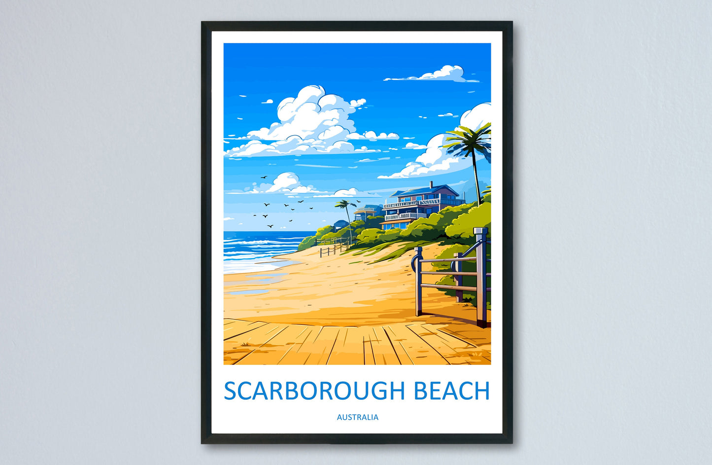 Scarborough Beach Travel Print Wall Art Scarborough Beach Wall Hanging Home Décor Scarborough Beach Gift Art Lovers Wall Art Australia