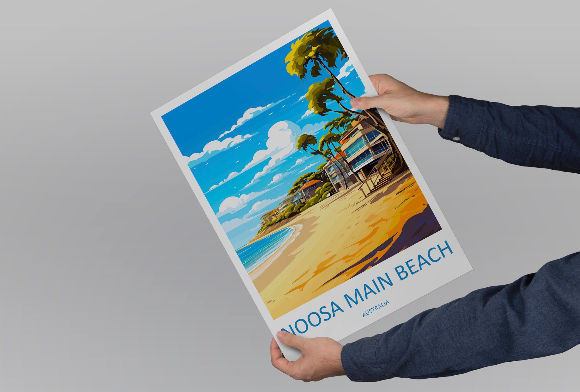 Noosa Main Beach Travel Print Wall Art Noosa Main Beach Wall Hanging Home Décor Noosa Main Beach Gift Art Lovers Wall Art Australia Poster