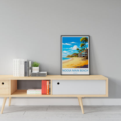Noosa Main Beach Travel Print Wall Art Noosa Main Beach Wall Hanging Home Décor Noosa Main Beach Gift Art Lovers Wall Art Australia Poster