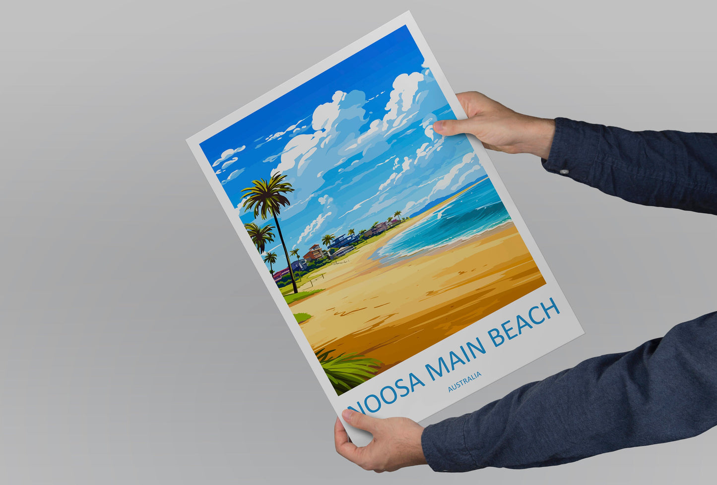 Noosa Main Beach Travel Print Wall Art Noosa Main Beach Wall Hanging Home Décor Noosa Main Beach Gift Art Lovers Wall Art Australia Poster