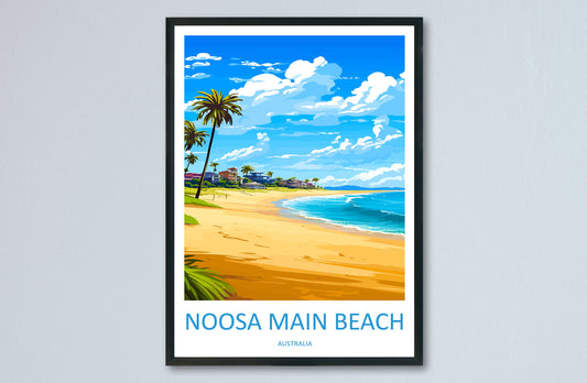 Noosa Main Beach Travel Print Wall Art Noosa Main Beach Wall Hanging Home Décor Noosa Main Beach Gift Art Lovers Wall Art Australia Poster