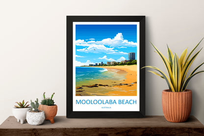Mooloolaba Beach Travel Print Wall Art Mooloolaba Beach Wall Hanging Home Décor Mooloolaba Beach Gift Art Lovers Wall Art Australia Poster