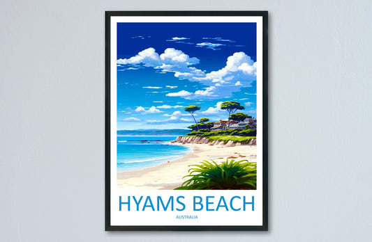 Hyams Beach Travel Print Wall Art Hyams Beach Wall Hanging Home Décor Hyams Beach Gift Art Lovers Wall Art Australia Poster Art