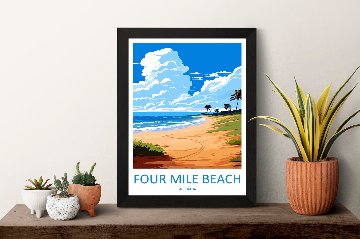 Four Mile Beach Travel Print Wall Art Four Mile Beach Wall Hanging Home Décor Four Mile Beach Gift Art Lovers Wall Art Australia Poster Art