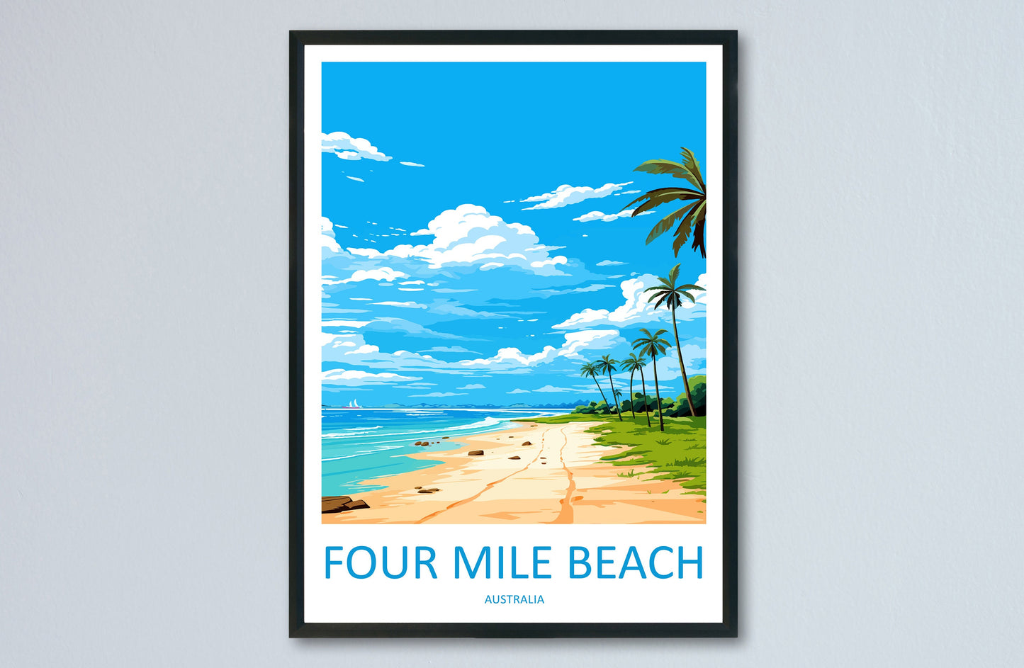 Four Mile Beach Travel Print Wall Art Four Mile Beach Wall Hanging Home Décor Four Mile Beach Gift Art Lovers Wall Art Australia Poster Art