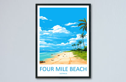 Four Mile Beach Travel Print Wall Art Four Mile Beach Wall Hanging Home Décor Four Mile Beach Gift Art Lovers Wall Art Australia Poster Art