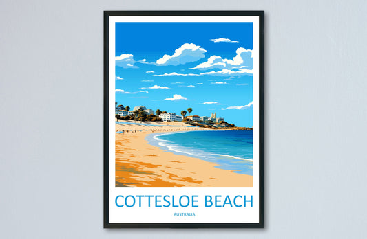 Cottesloe Beach Travel Print Wall Art Cottesloe Beach Wall Hanging Home Décor Cottesloe Beach Gift Art Lovers Wall Art Australia Poster Art