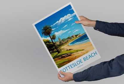 Cottesloe Beach Travel Print Wall Art Cottesloe Beach Wall Hanging Home Décor Cottesloe Beach Gift Art Lovers Wall Art Australia Poster Art