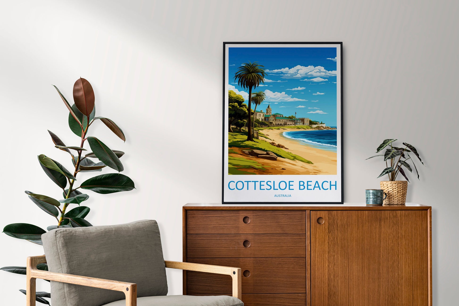 Cottesloe Beach Travel Print Wall Art Cottesloe Beach Wall Hanging Home Décor Cottesloe Beach Gift Art Lovers Wall Art Australia Poster Art