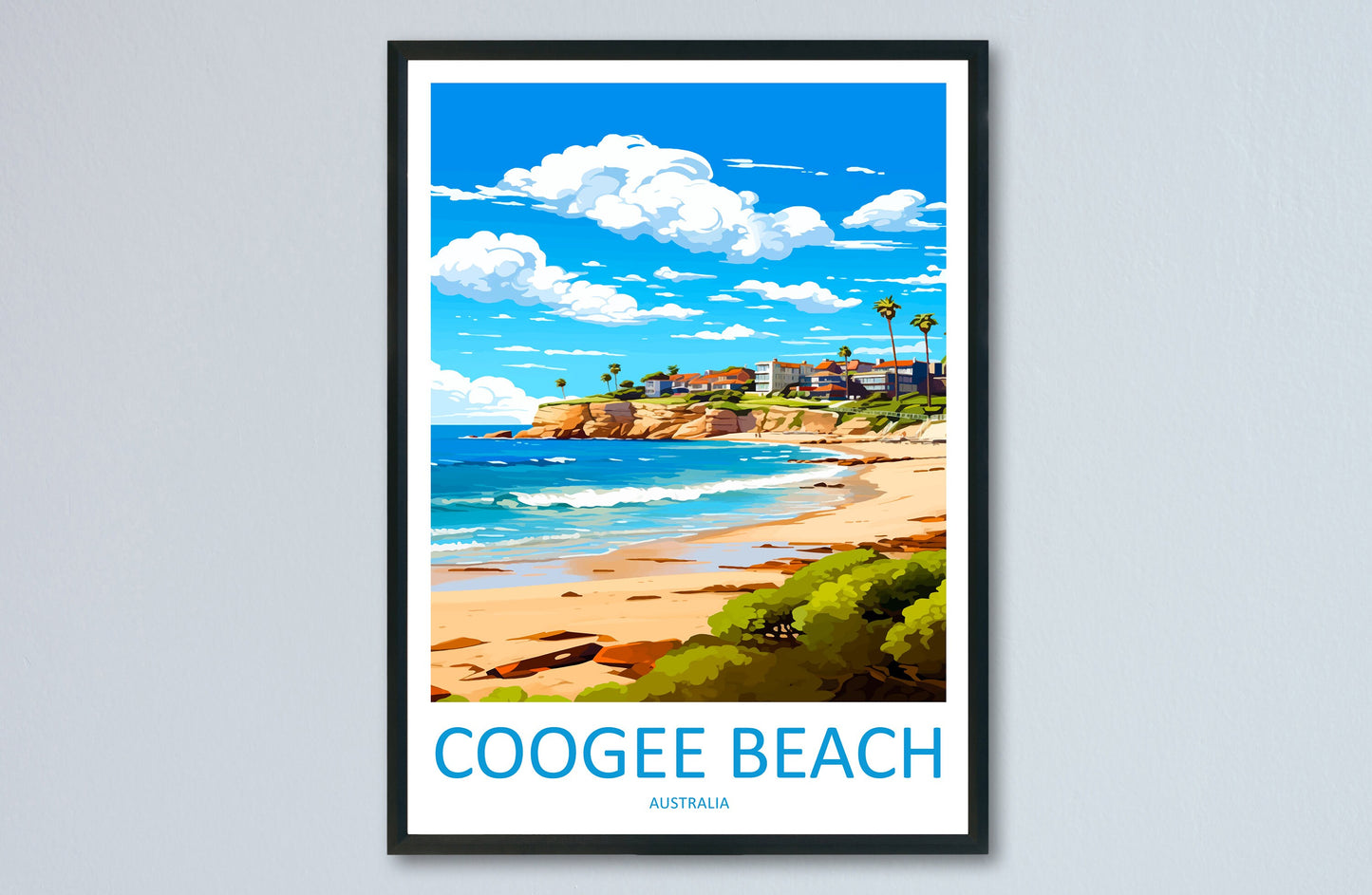Coogee Beach Travel Print Wall Art Coogee Beach Wall Hanging Home Décor Coogee Beach Gift Art Lovers Wall Art Australia Poster Art