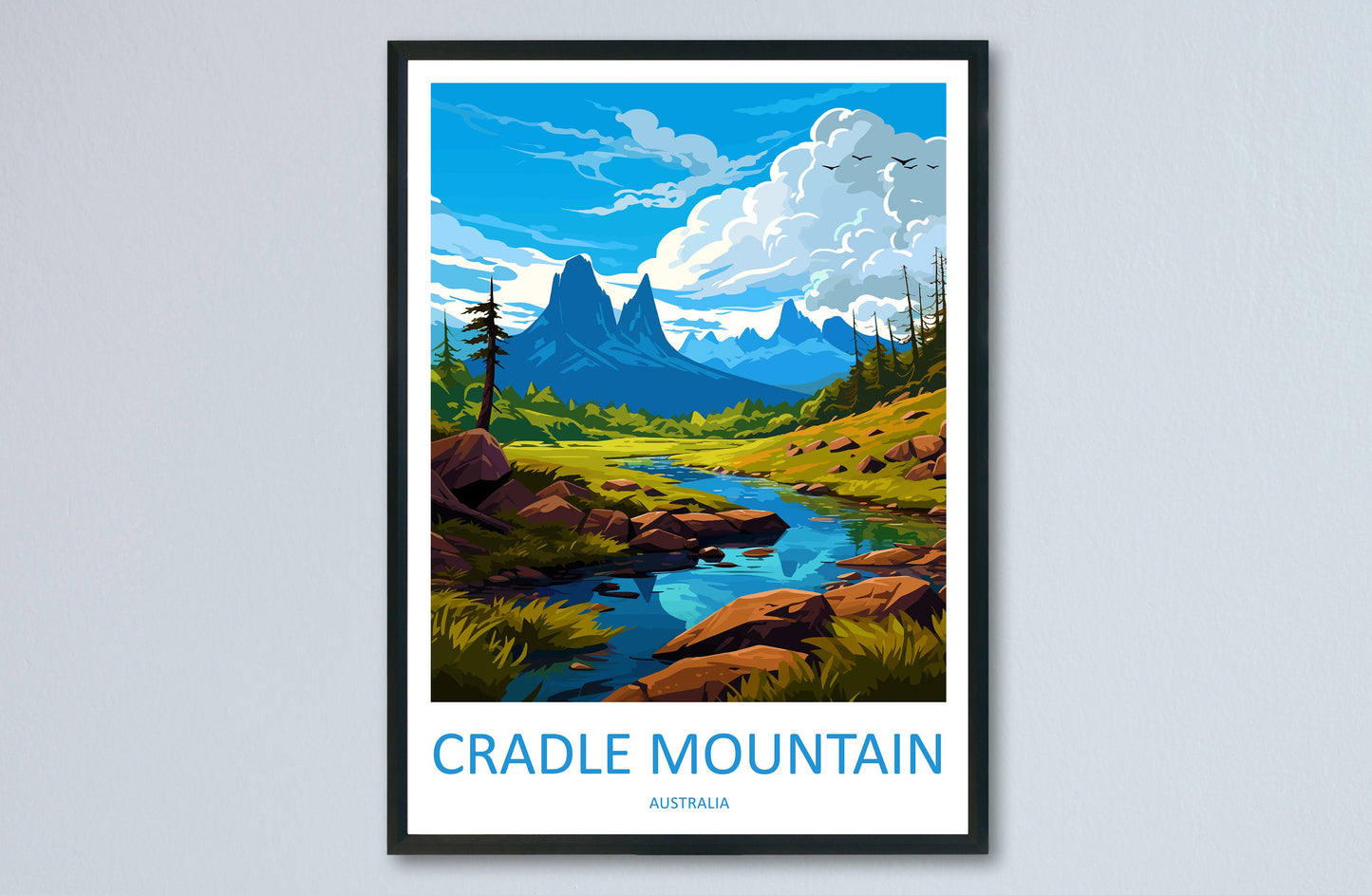 Cradle Mountain Travel Print Wall Art Cradle Mountain Wall Hanging Home Décor Cradle Mountain Gift Art Lovers Wall Art Australia Poster Art