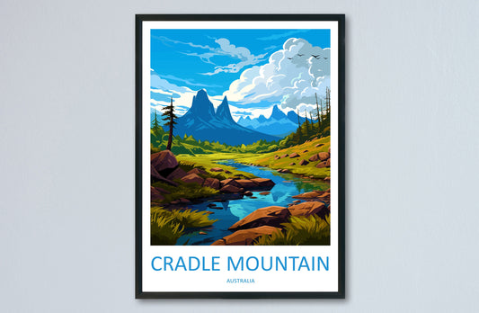 Cradle Mountain Travel Print Wall Art Cradle Mountain Wall Hanging Home Décor Cradle Mountain Gift Art Lovers Wall Art Australia Poster Art