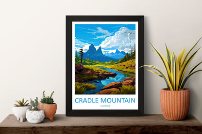 Cradle Mountain Travel Print Wall Art Cradle Mountain Wall Hanging Home Décor Cradle Mountain Gift Art Lovers Wall Art Australia Poster Art