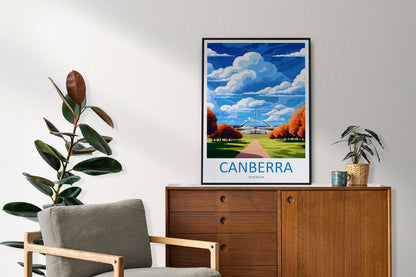 Canberra Travel Print Wall Art Canberra Wall Hanging Home Décor Canberra Gift Art Lovers Wall Art Australia Poster Art