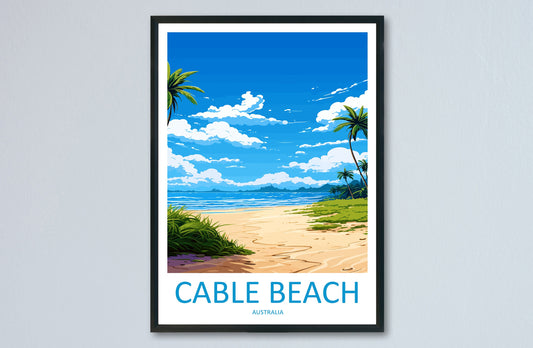 Cable Beach Travel Print Wall Art Cable Beach Wall Hanging Home Décor Cable Beach Gift Art Lovers Wall Art Australia Poster Art