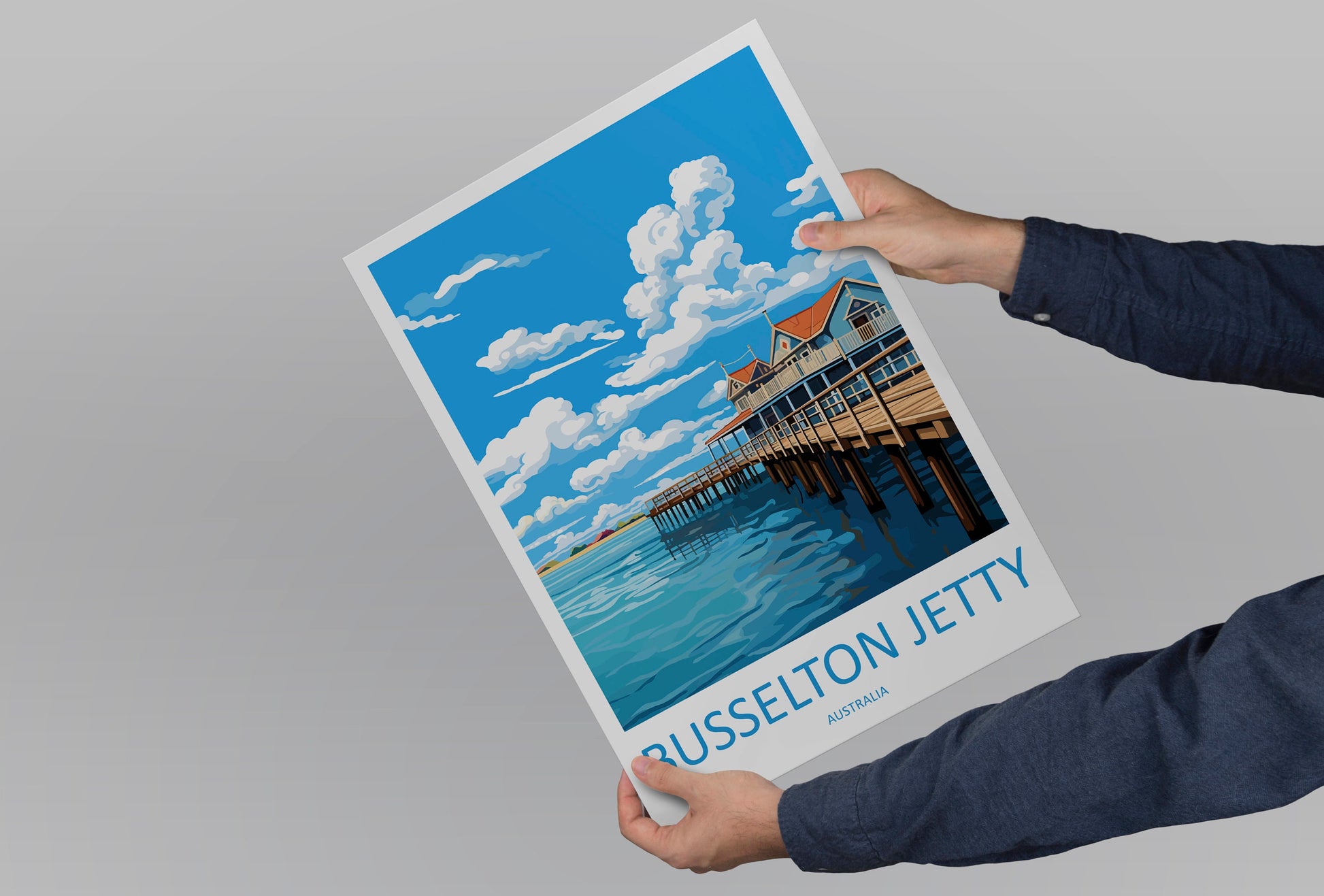 Busselton Jetty Travel Print Wall Art Busselton Jetty Wall Hanging Home Décor Busselton Jetty Gift Art Lovers Wall Art Australia Poster Art