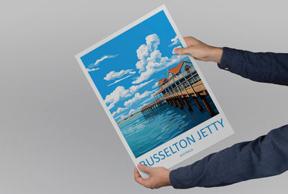 Busselton Jetty Travel Print Wall Art Busselton Jetty Wall Hanging Home Décor Busselton Jetty Gift Art Lovers Wall Art Australia Poster Art