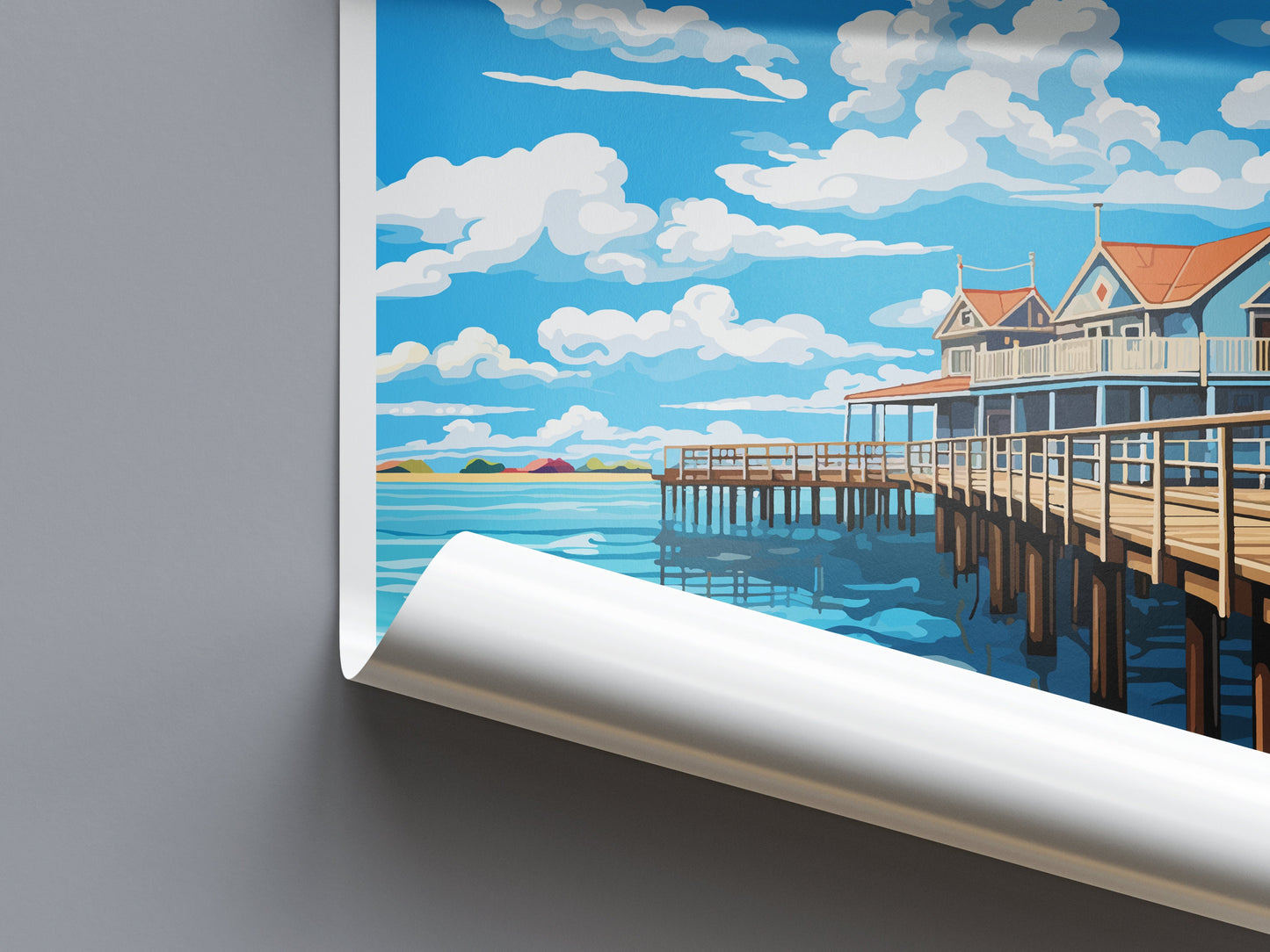 Busselton Jetty Travel Print Wall Art Busselton Jetty Wall Hanging Home Décor Busselton Jetty Gift Art Lovers Wall Art Australia Poster Art