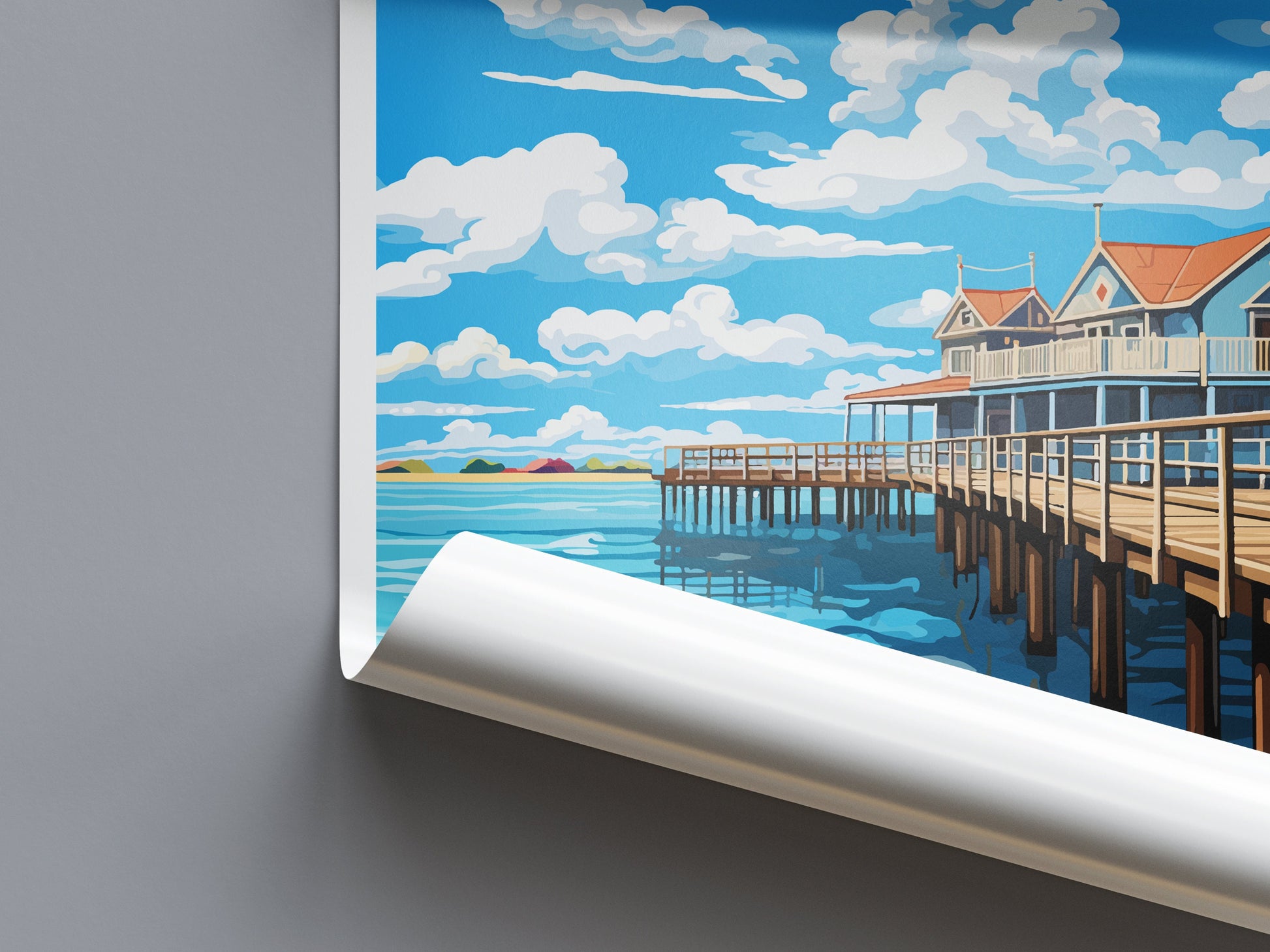 Busselton Jetty Travel Print Wall Art Busselton Jetty Wall Hanging Home Décor Busselton Jetty Gift Art Lovers Wall Art Australia Poster Art