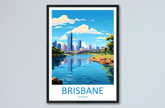 Brisbane Travel Print Wall Art Brisbane Wall Hanging Home Décor Brisbane Gift Art Lovers Wall Art Australia Poster Art