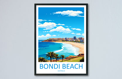 Bondi Beach Travel Print Wall Art Bondi Beach Wall Hanging Home Décor Bondi Beach Gift Art Lovers Wall Art Australia Poster Art