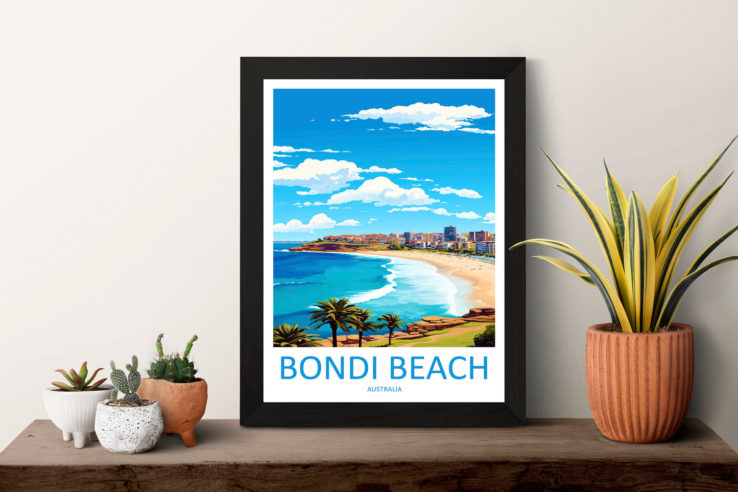 Bondi Beach Travel Print Wall Art Bondi Beach Wall Hanging Home Décor Bondi Beach Gift Art Lovers Wall Art Australia Poster Art